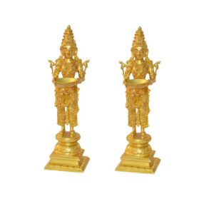 Deep Laxmi Pair Of Decorative Religious Table Statue In Brass