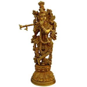 Krishna Living Room Decorative Brass Satue