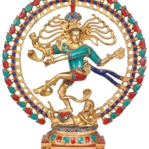 Lord Natraja Dancing Shiva Brass Metal Colored Statue 16 Inch