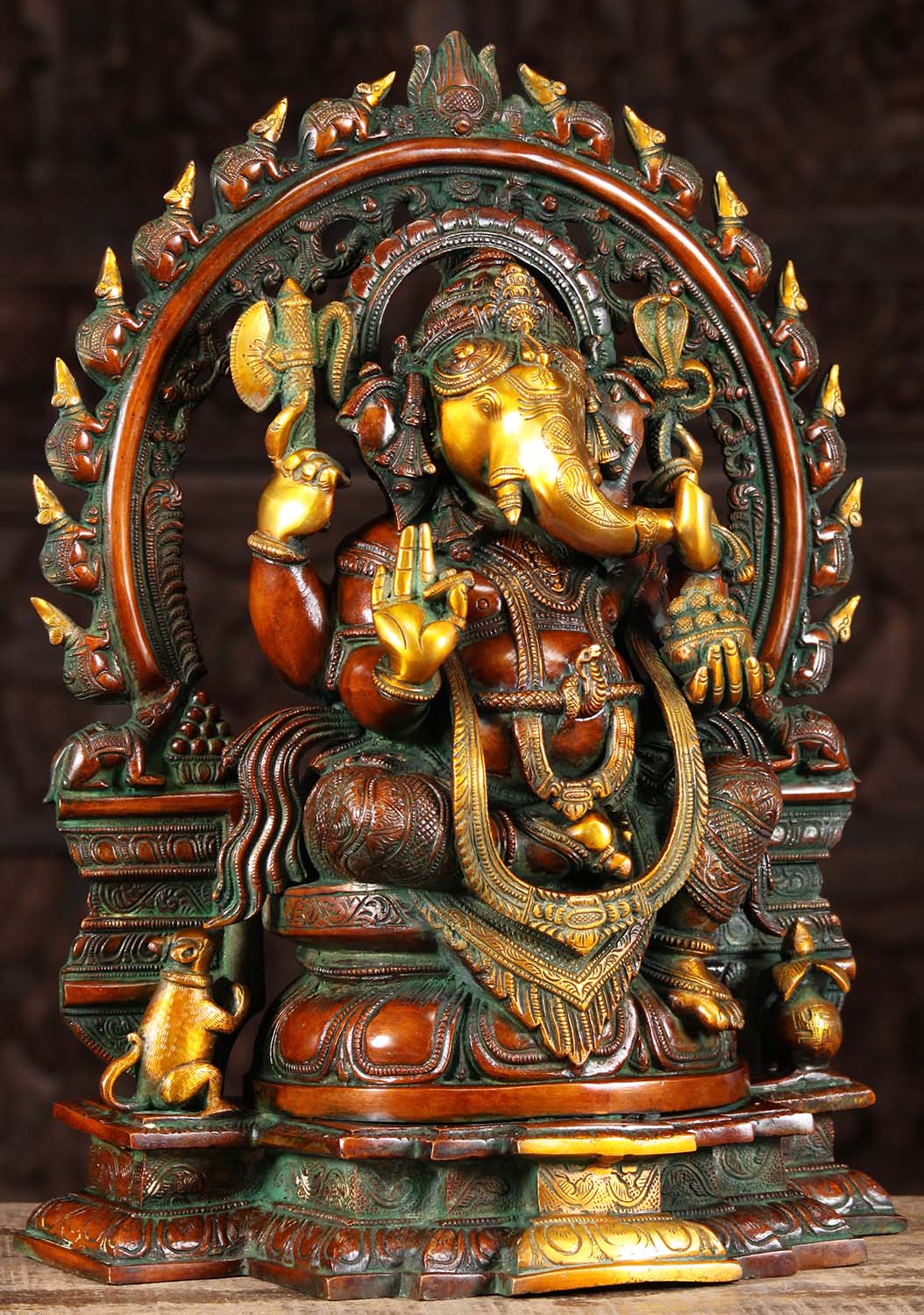 3-Ganesh-With-Rat-Arch-Brass-Statue