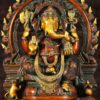 Brass Ganesh Statue with Rat Arch 19″