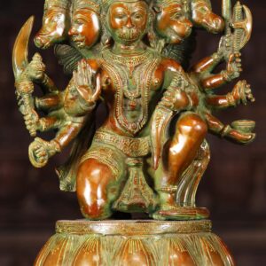 Brass Panchamukthi, Hanuman Statue 5 Heads 13 inch 13x 8 x 7 inch 7 jkg