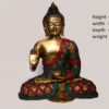 21 Inches Brass Buddha Idol Turquoise work