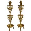 Brass Metal Lakshmi And Ganesha Figure Oil Lamp