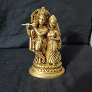 Brass Krishna Radha Standing 5 Inch
