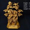Brass Krishna Radha With Cow Under Kadamb Tree 16 Inch