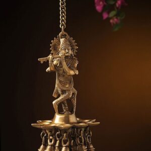 Oil Lamp Hanging Krishna With 9 Diya