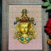 brass tara mask with frame